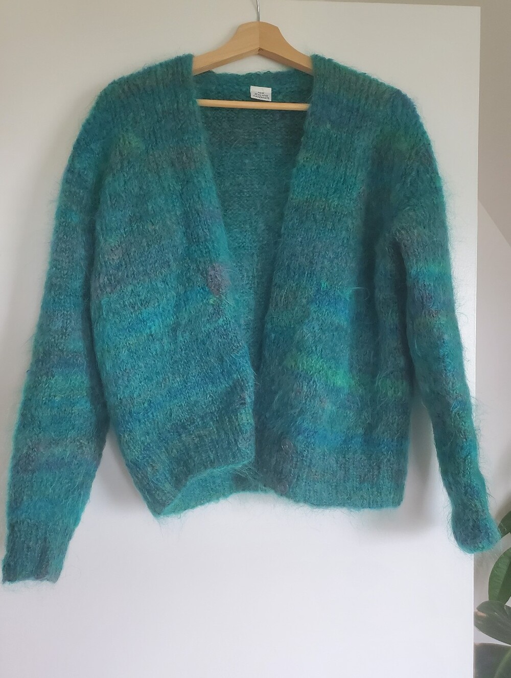 New Zealand Handknits handmade wool mohair cardigan